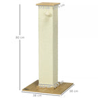 Draskyklės stulpo schema su matmenimis 80 ir 38 cm