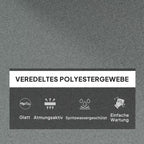 Sėdimoji pagalvė, stora paminkštinta pagalvė sėdimojo baldo, su atlošu, supynės pagalvė, skirta naudoti viduje ir lauke, šviesiai pilka