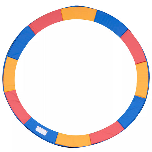 Trampolino apsauginis kraštas Ø366cm, platus, atsparus plyšimui, UV spinduliams, spyruoklių dangtis, atstumiantis vandenį, trampolino priedai, apsauginis kraštas, saugos tinklas, atsarginės dalys sodo trampolinams, raudona+geltona+mėlyna