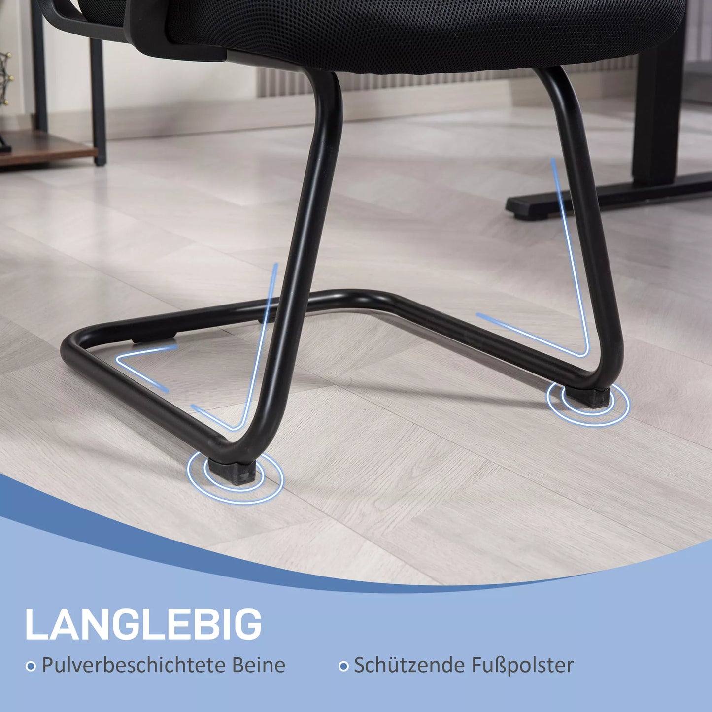 Ergonomiška kėdė, tinklinis audinys, putplastis, metalinės kojos, slidžių formos pagrindas, juoda