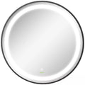 Vonios veidrodis, LED apšvietimas, reguliuojamas, 3 šviesos spalvos, metalinis rėmas, Ø60 cm, juodas