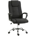 Biuro kėdė, kompiuterinė kėdė su svyravimo funkcija, galvos atrama, ergonomiška rašomojo stalo kėdė, sukiojama, reguliuojamo aukščio, „Linen-Touch“ juodos spalvos, 62 x 76 x 110–119 cm
