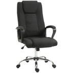 Juoda ergonomiška biuro kėdė su galvos atrama ir ratukais