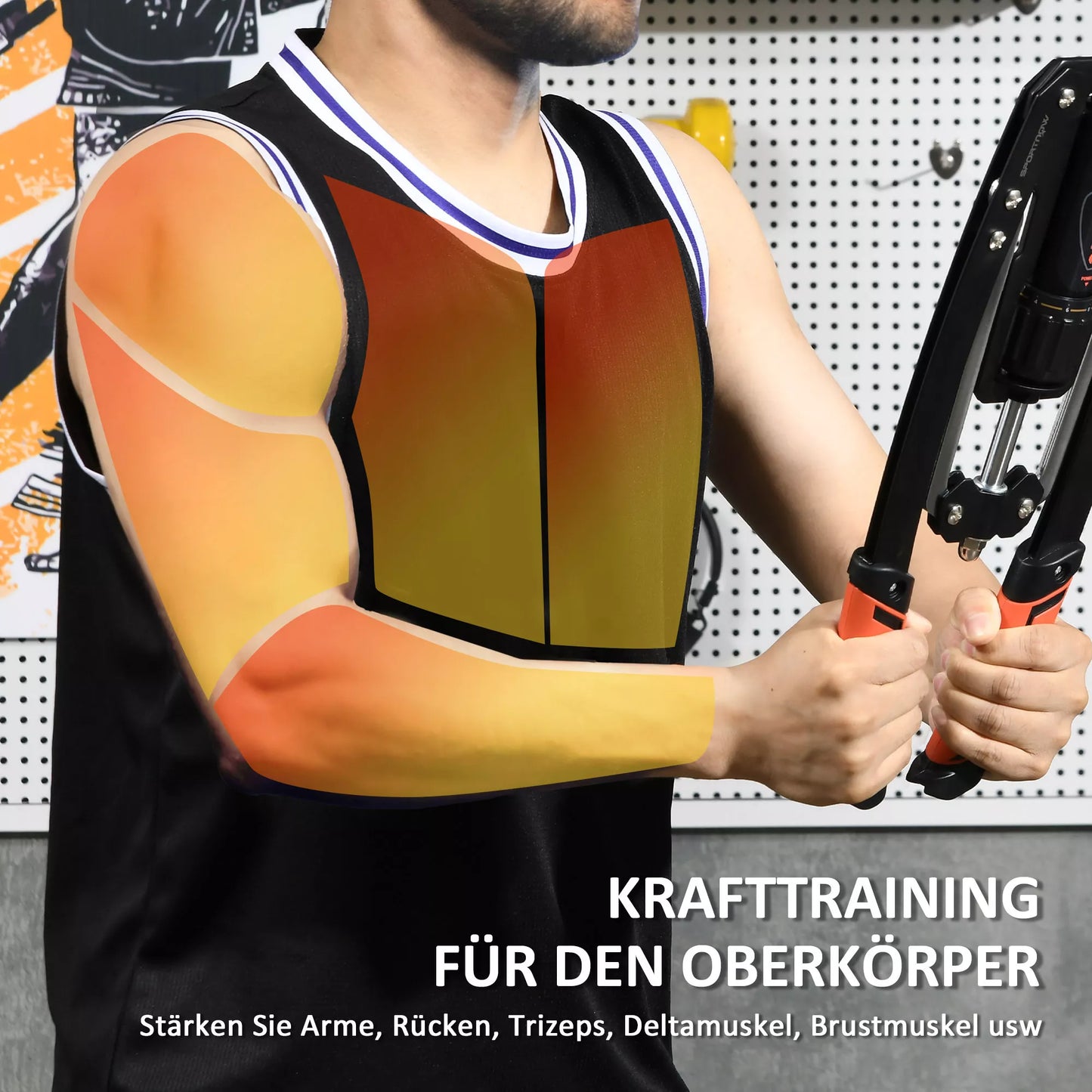 „Power Twister“ 10-200 kg Rankų stiprintuvas, reguliuojamas hidraulinis rankų treniruoklis, 43 x 16 x 5 cm, juodas + raudonas