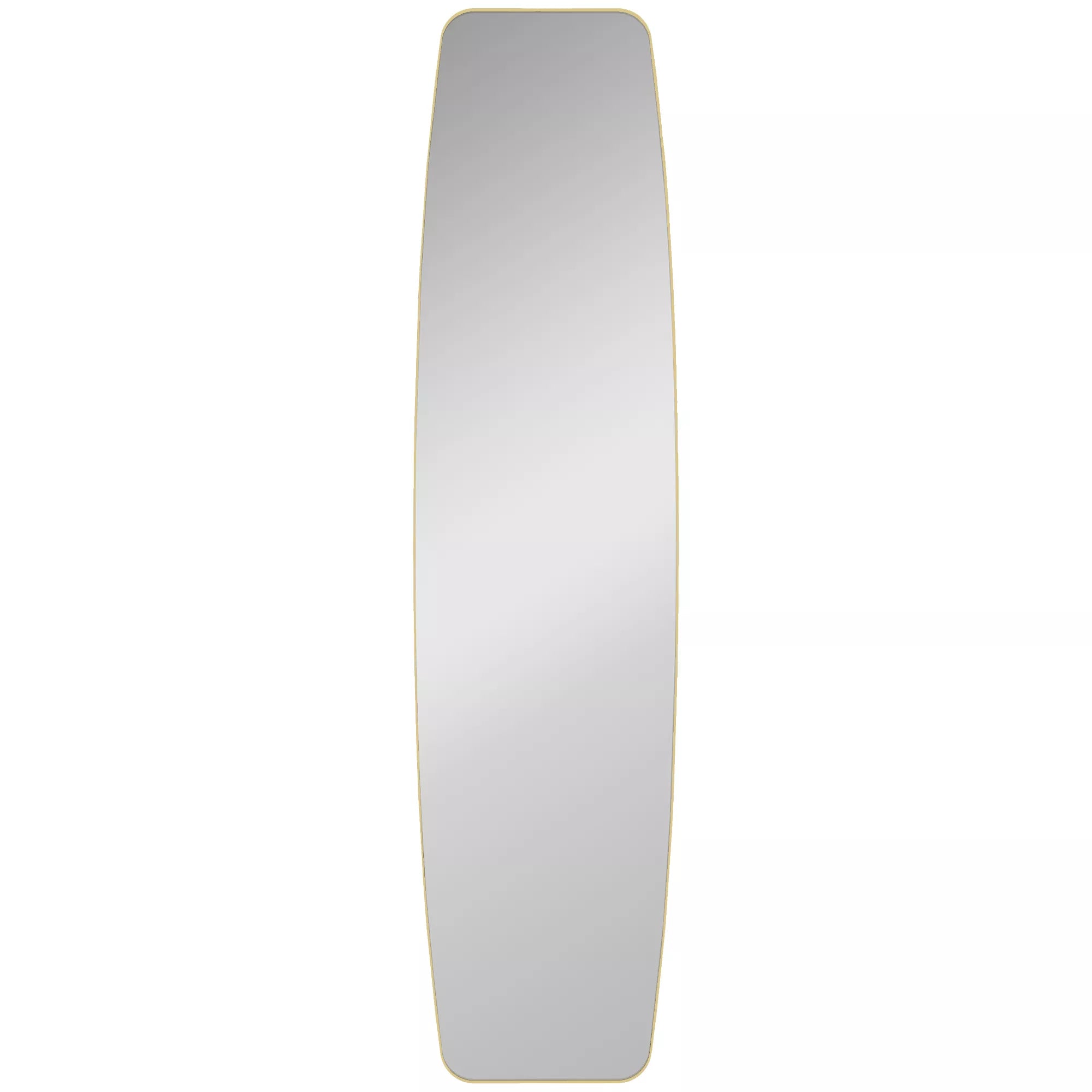 Pakabinamas veidrodis svetainei ir prieškambariui, veidrodis su metaliniu rėmu, 160x40x3 cm, auksinė