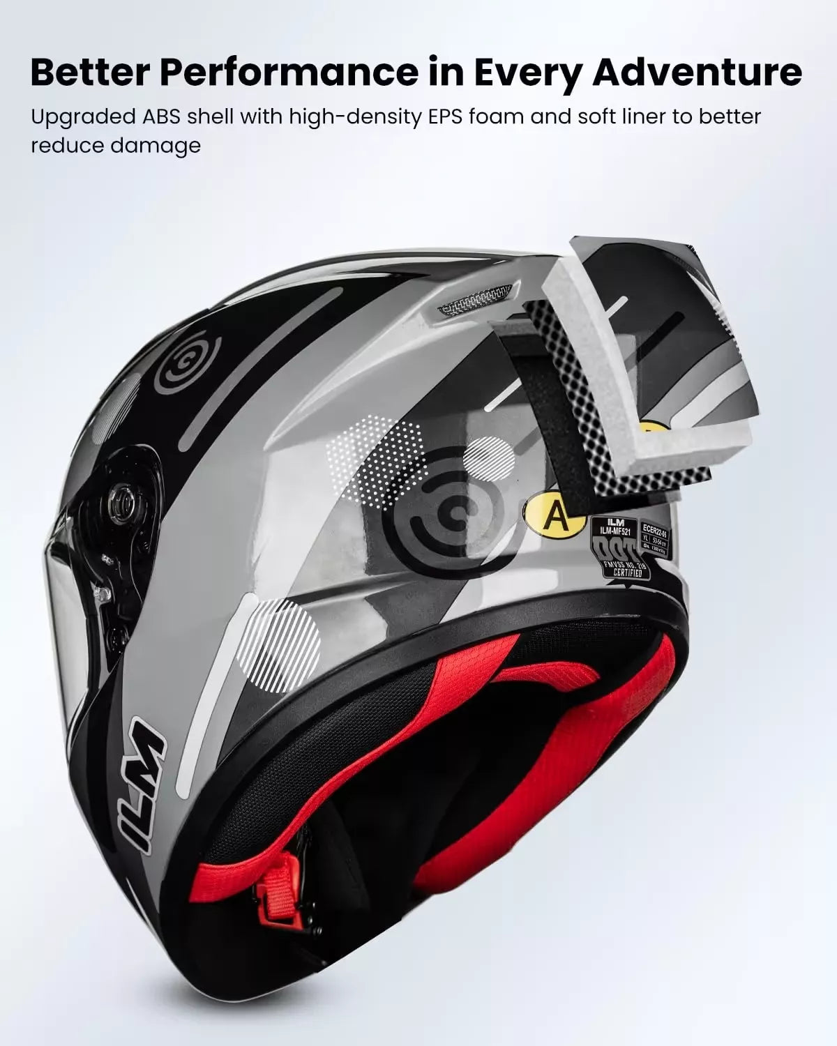 ILM vaikiškas uždaras motociklo šalmas 51-52cm M