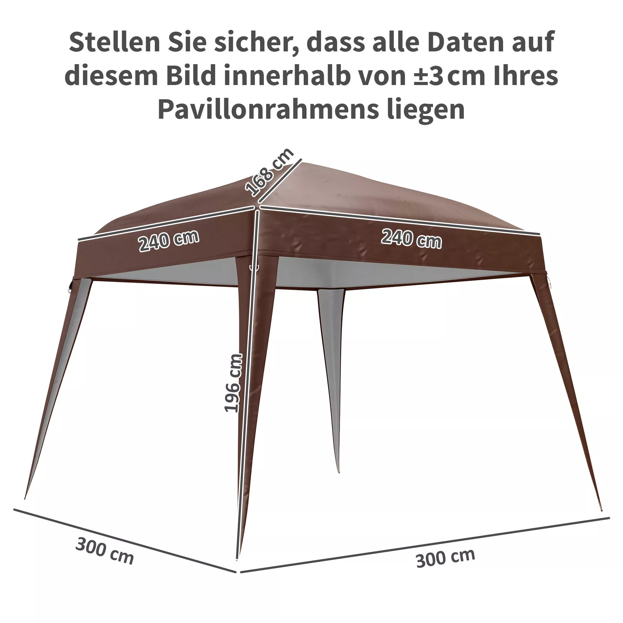 Pavilionų atsarginis stogas, atsarginė tentinė danga paviljonui (pagrindo matmenys 3x3 m / viršutinės dalies matmenys 2,4x2,4 m), atsarginis sodo palapinės stogas, UPF50+
