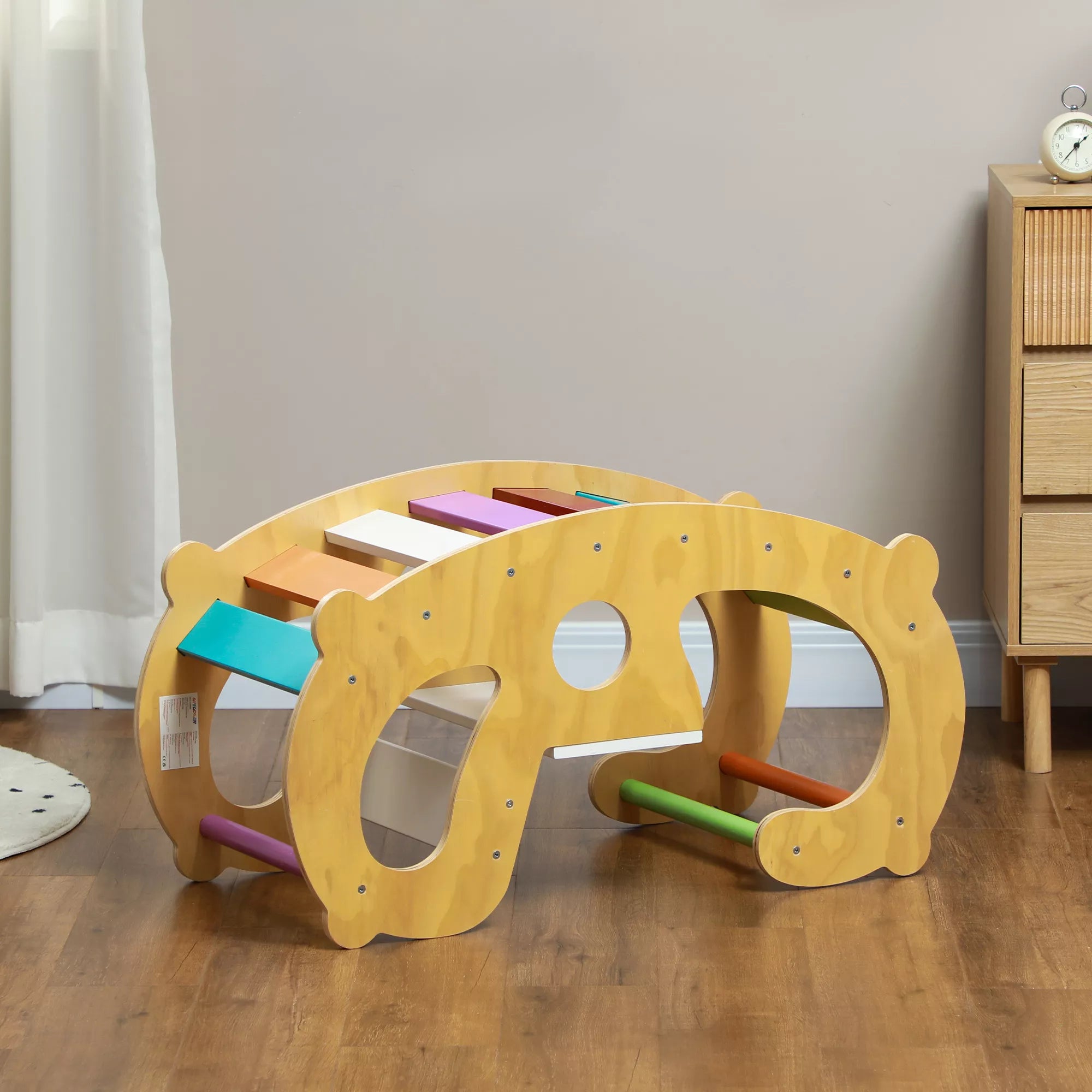 Lauko žaidimų aikštelė ir sūpynės, 2-in-1, pušies mediena, 91x41x48 cm, vaikams nuo 18-48 mėnesių