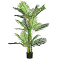 Dirbtinis augalas, dirbtinė palmė, su vazonu; 19,5 cm x 19,5 cm x 150 cm, Žalia + Juoda