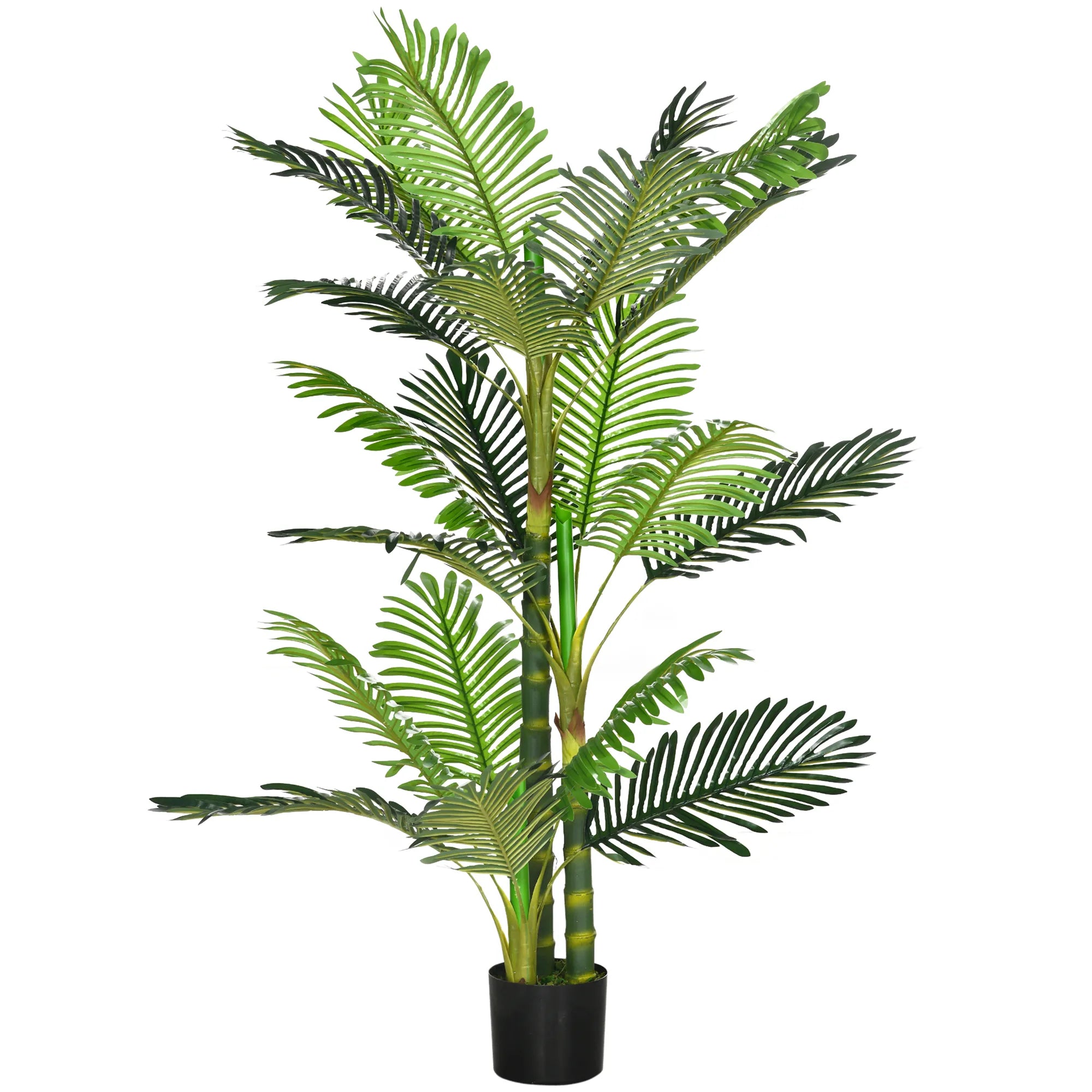 Dirbtinis augalas, dirbtinė palmė, su vazonu; 19,5 cm x 19,5 cm x 150 cm, Žalia + Juoda