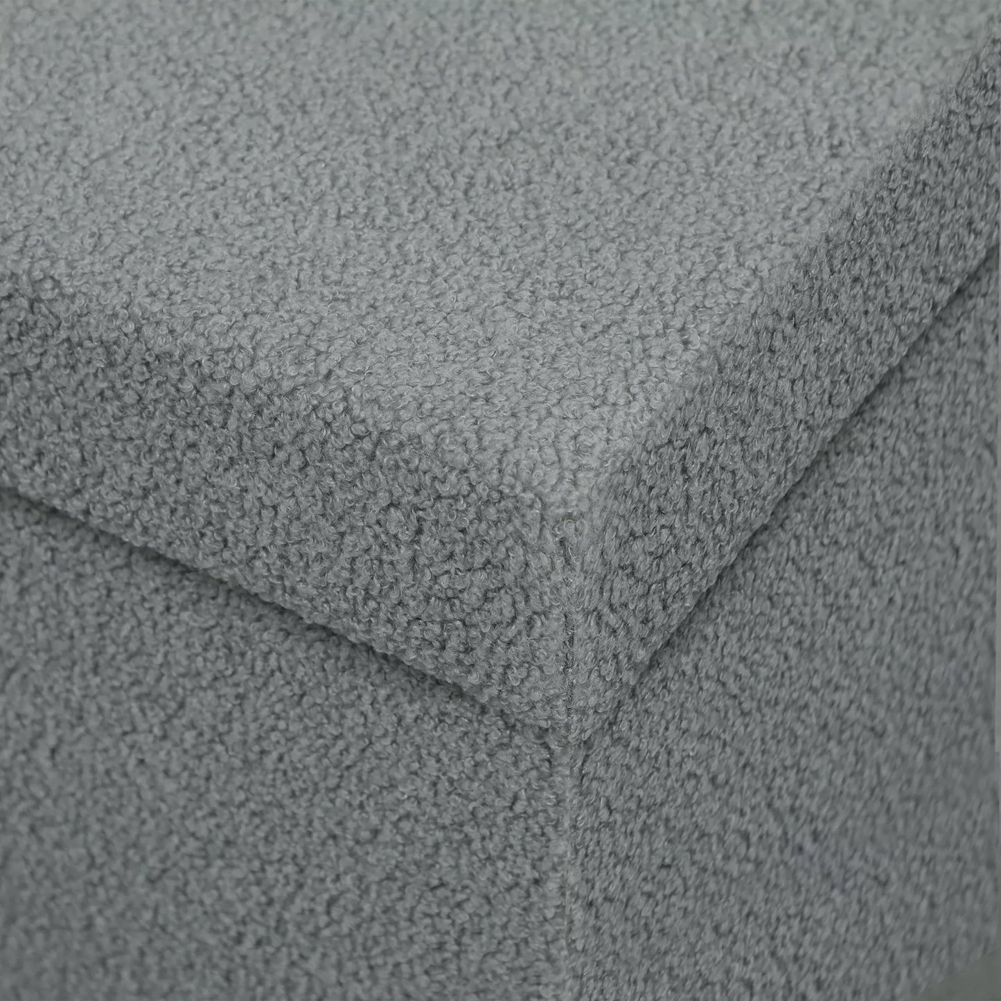 Pufas su daiktadėže, minkštas suoliukas su laikymo vieta ir dangčiu, tamsiai pilkas, svetainei, miegamajam, koridoriui