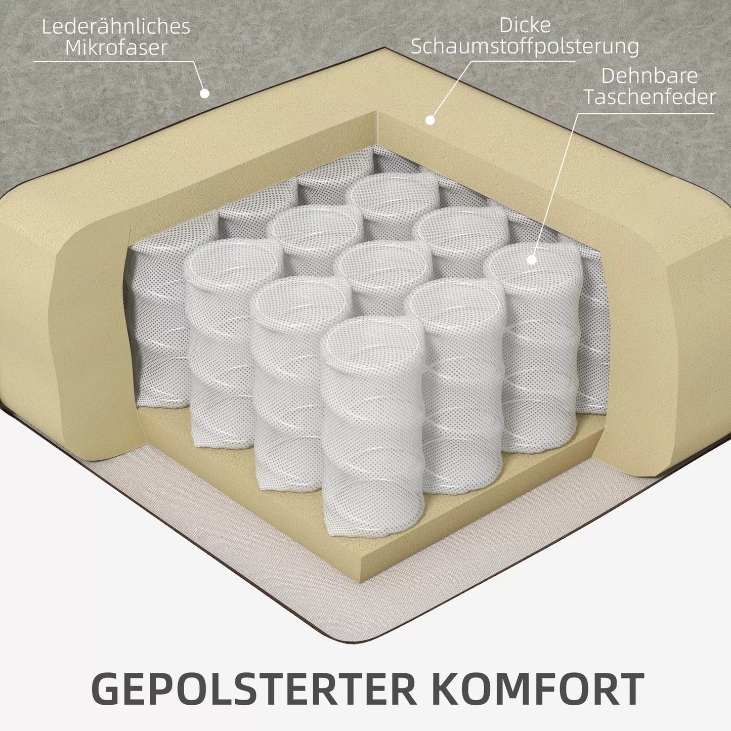 HOMCOM Fotelis su atrama kojoms ir gulėjimo funkcija, įsk. puodelių laikiklį, iki 150 kg, rudas