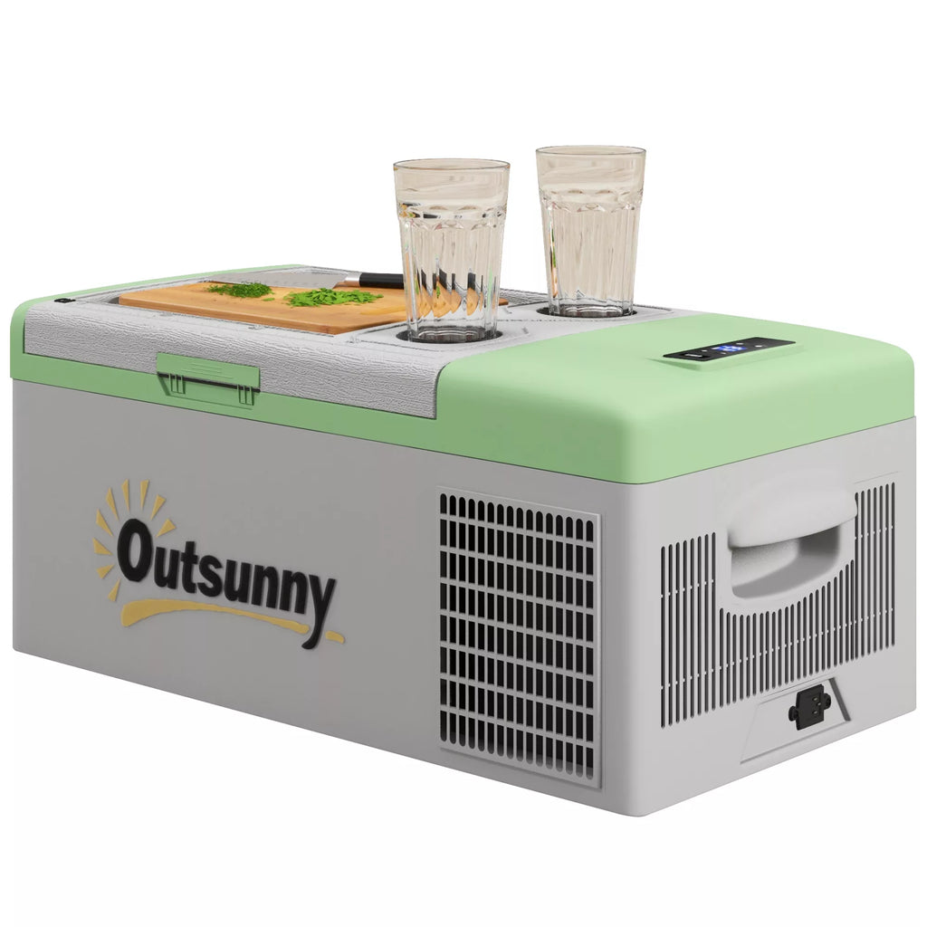 Automobilinis šaldytuvas, šaldymo dėžė, 16 l, nuo -20 °C iki 10 °C, ECO/MAX, 60 x 32 x 26 cm, žalia/pilka