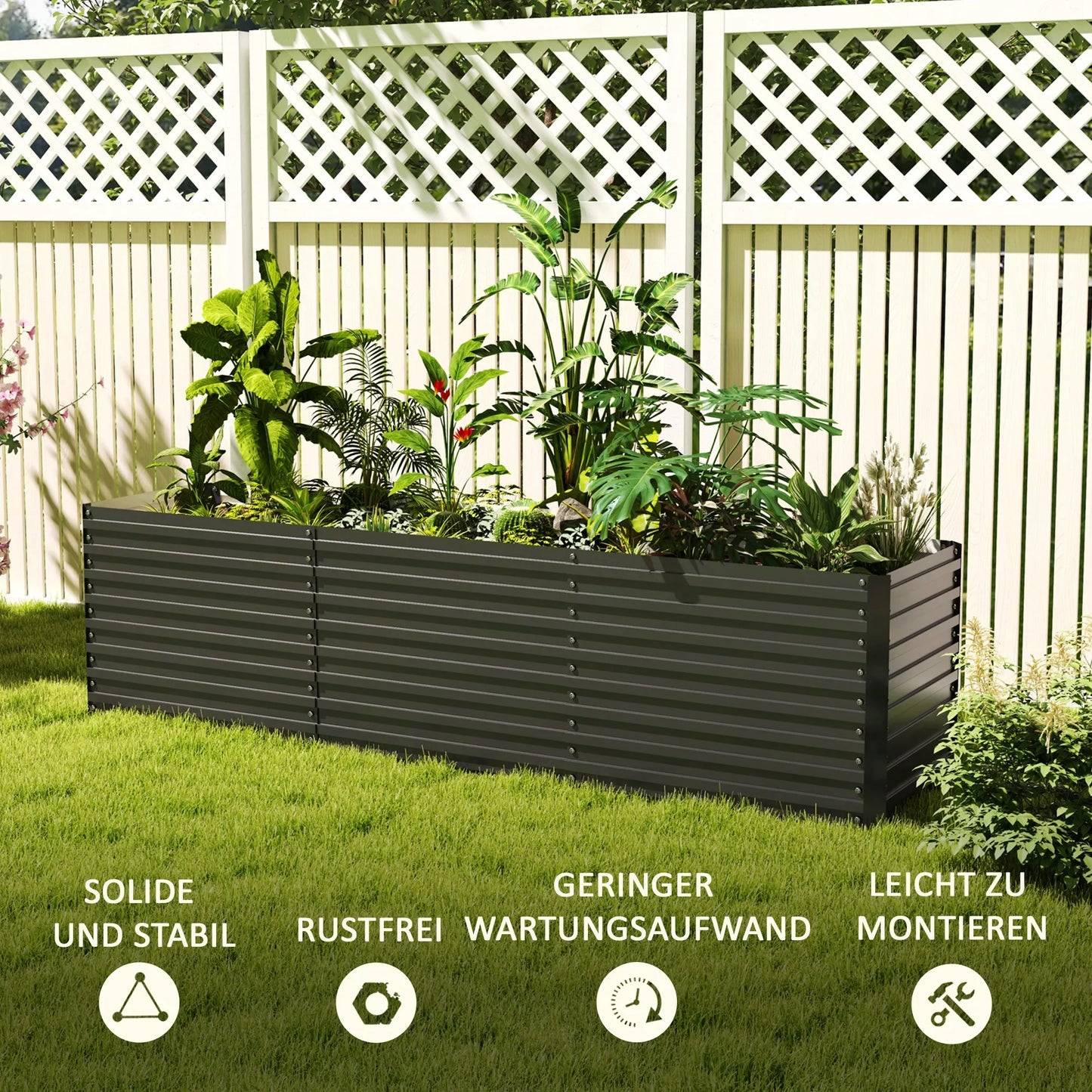 Aukštas lysvė, atviras pagrindas, milteliais dengtas plienas, 240 x 60 x 60 cm, tamsiai pilka