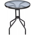 Sodo stalas Balkono stalas Bistro stalas Stiklinis stalas Pagalbinis stalas Metalas + saugus stiklas ∅60xH70cm