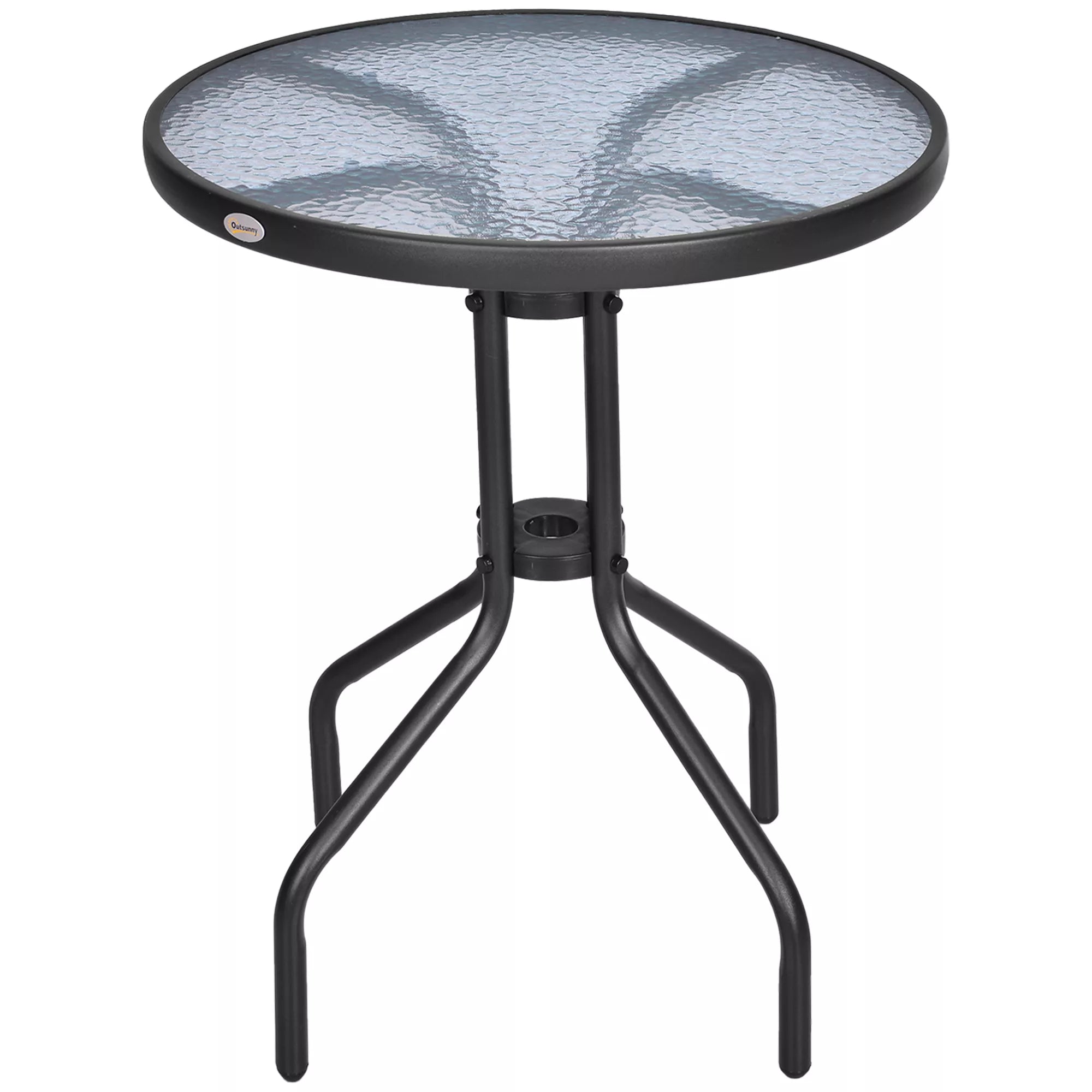 Sodo stalas Balkono stalas Bistro stalas Stiklinis stalas Pagalbinis stalas Metalas + saugus stiklas ∅60xH70cm