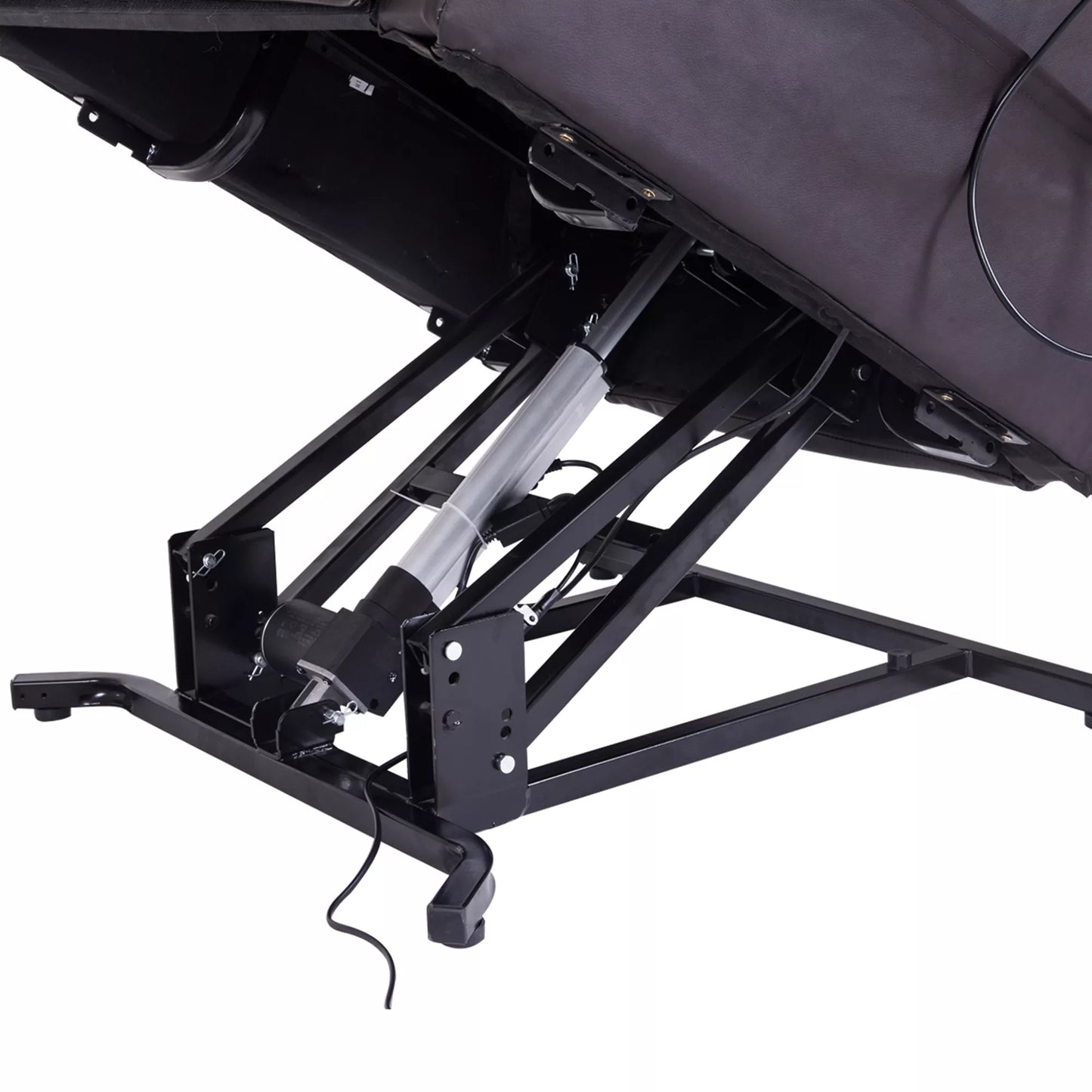 HOMCOM Masažinė ir poilsio kėdė su pakėlimo funkcija, su pulteliu, ruda