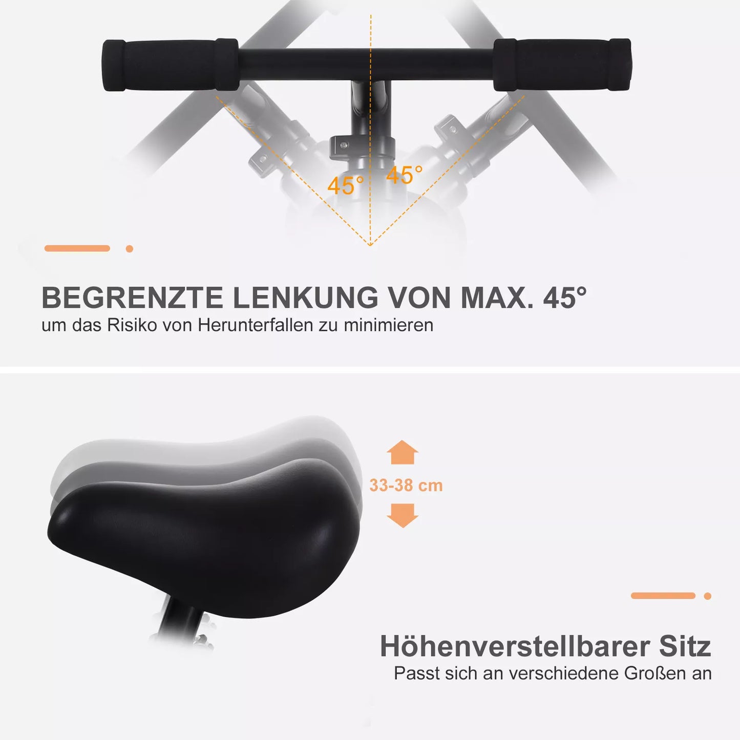 Vaikų balansinis dviratukas nuo 2-5 metų, mokomasis dviratukas su atraminiais ratukais, pedalais, reguliuojamo aukščio sėdyne, žaislinis balansinis dviratukas mažiems vaikams, pirmoji gimtadienio dovana, juodas