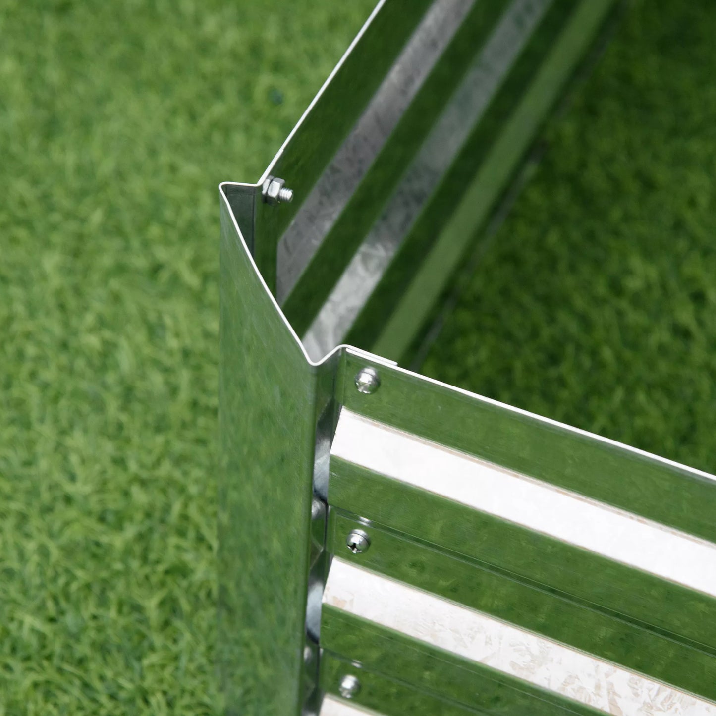 Pakeltas lysas iš cinkuoto plieno, daržo lysas, sodinimo dėžė sodui, gėlių dėžė, gėlių vazonas, sidabrinis 120 x 90 x 30 cm