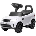 Elektrinis vaikų automobilis 6 V, „Land Rover“, važiavimo/stumimo režimas, žibintai, muzika, baltas