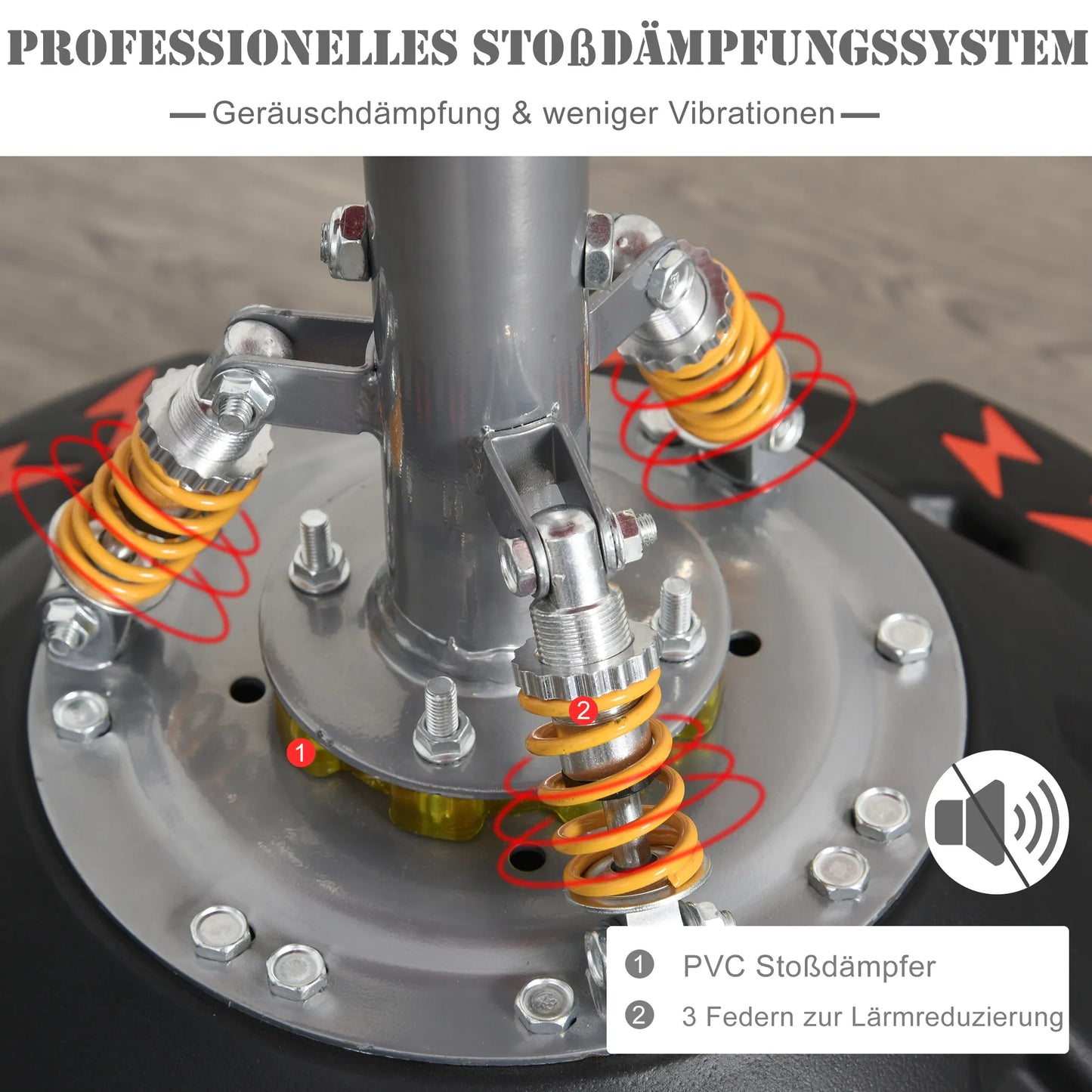 Laisvai statomas bokso maišas suaugusiems, treniruočių įrenginys, bokso partneris, asistentas treniruotėms su siurbimo pagrindu, juoda+raudona, 60x60x180 cm