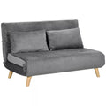 Sofa-lova su reguluojamu atlošu, 130 cm, pilka