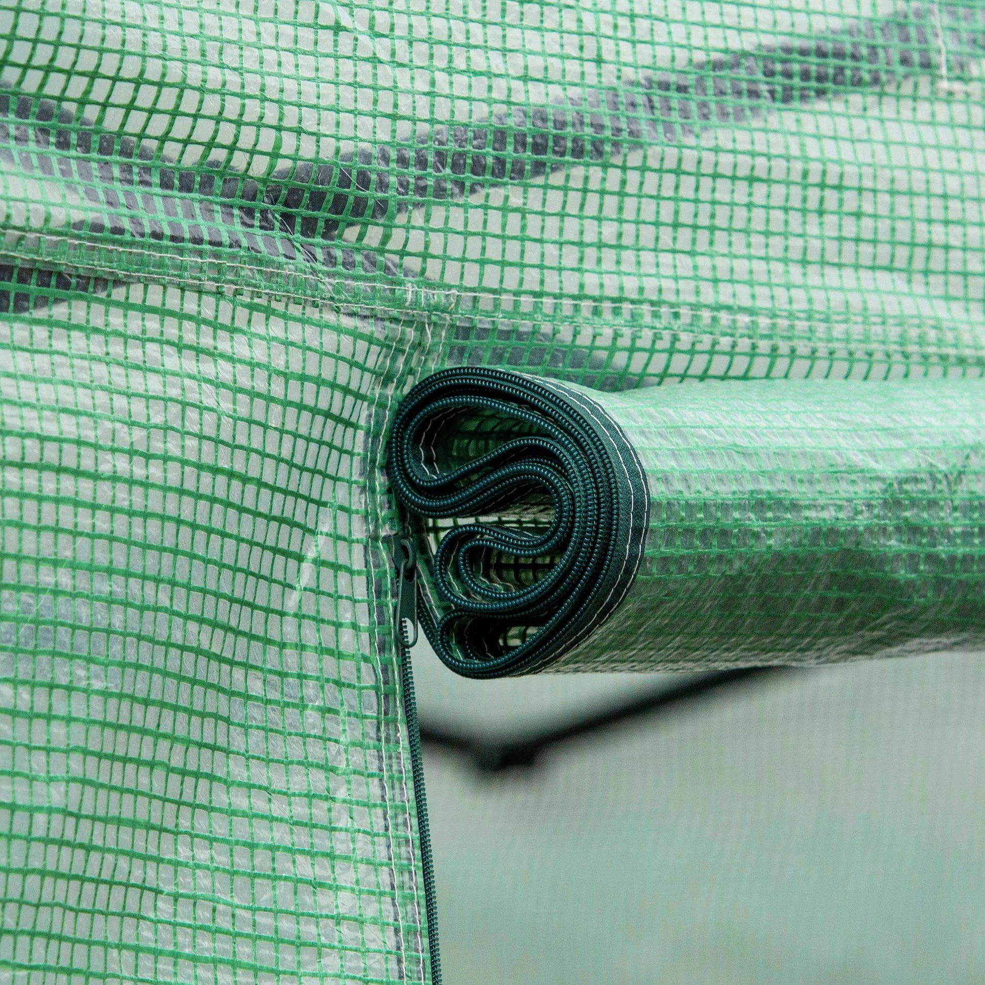 Folių šiltnamis, šiltnamis, įvažiuojamas, tinkliniai langai, metalinis rėmas, 4x3x2m, žalias