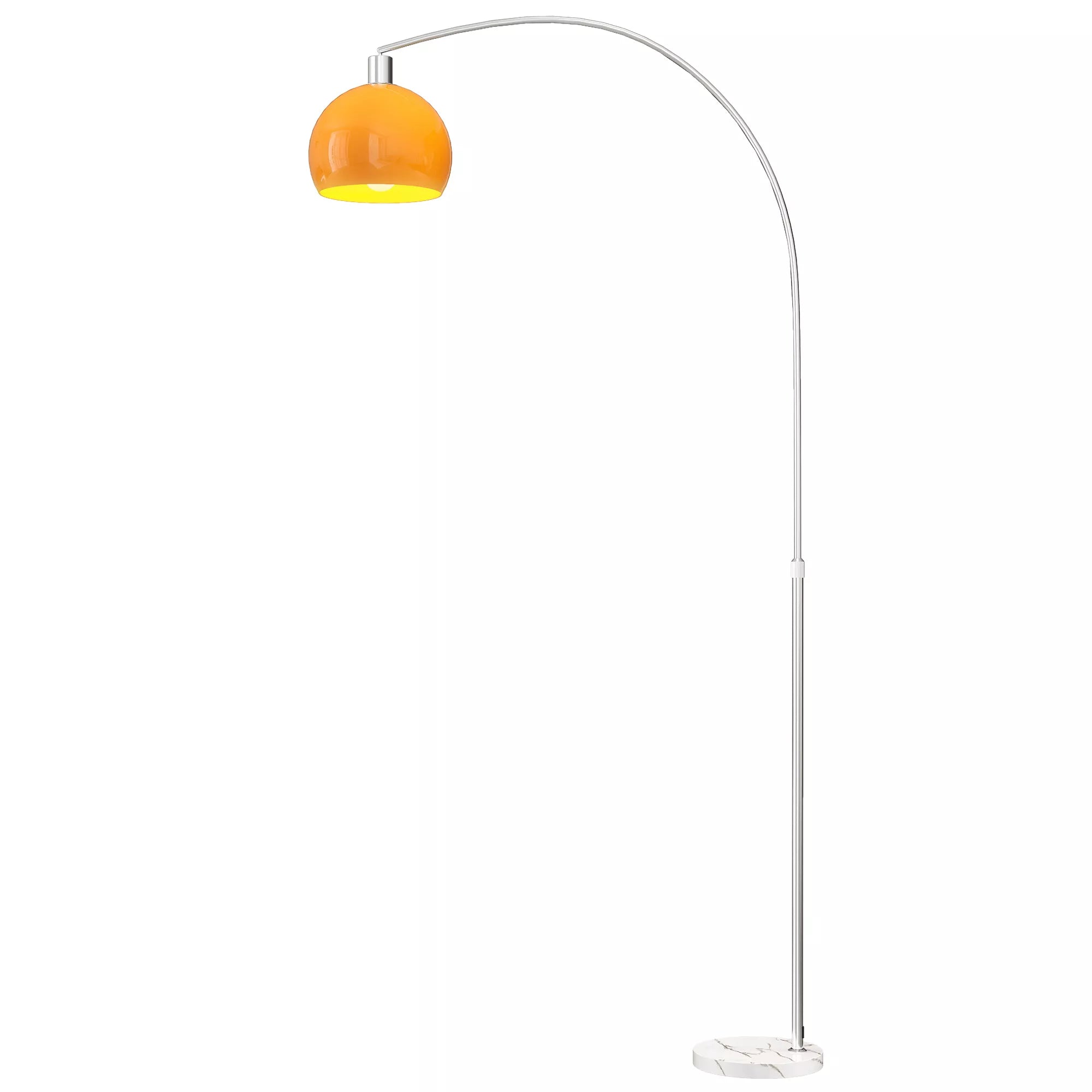Lankstomas šviestuvas su kojiniu jungikliu, pagamintas iš marmuro, metalo ir plastiko, 26x90x180 cm, baltas ir oranžinis