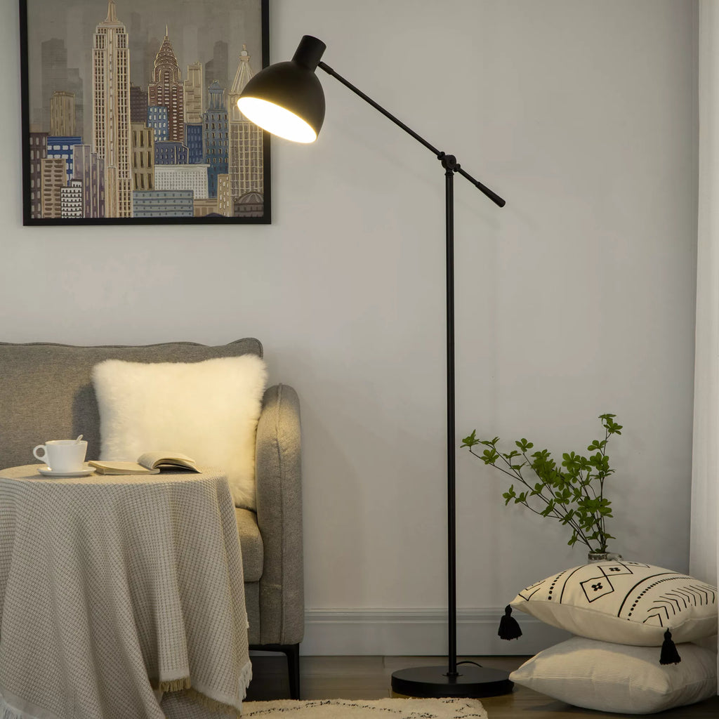 Pramoninio dizaino stovas, reguliuojamas aukštis, grindų jungiklis; 30 m x 30 cm x 131 cm, juodas