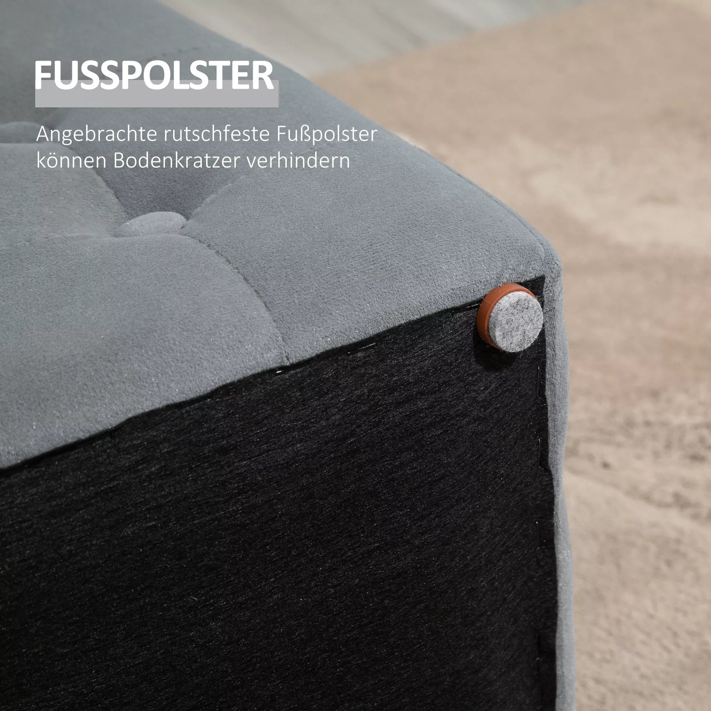 3 dalių rinkinys su laikymo vieta, 2 x sėdimasis pufas, apmušta dėžė su sėdyne, kojų pufas, laikymo dėžė, kojų atrama, atlaiko iki 130 kg, mikropluošto audinys, putplastis, 75 x 40 x 42 cm, šviesiai pilkos spalvos