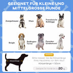 Guolio informacinė grafika apie tinkamumą mažiems ir vidutiniams šunims