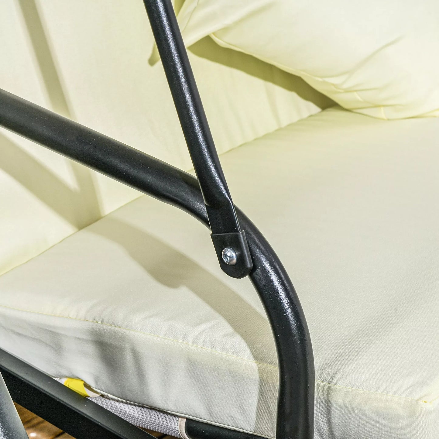 Sūpuoklės su gulto funkcija, 3 vietų, metalas + poliesteris, 200 x 125 x 170 cm, balta