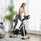 Ergometras, reguliuojamas pasipriešinimas, iki 120 kg, plienas, L103xB53xH100-114 cm, baltas/juodas