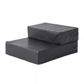 Naminių gyvūnų laiptai Gyvūnų kilimėlis 2 pakopos Sulankstomi šunų laiptai Laiptų kilimėlis katėms ir šunims Juodas L45 x B39 x H20 cm