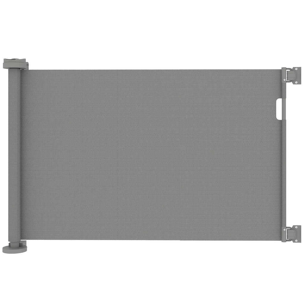 Ištraukiami apsauginiai varteliai laiptams ir durims, 0-136cm, 87cm aukščio, gyvūnams, 142 x 10 x 87 cm, pilki