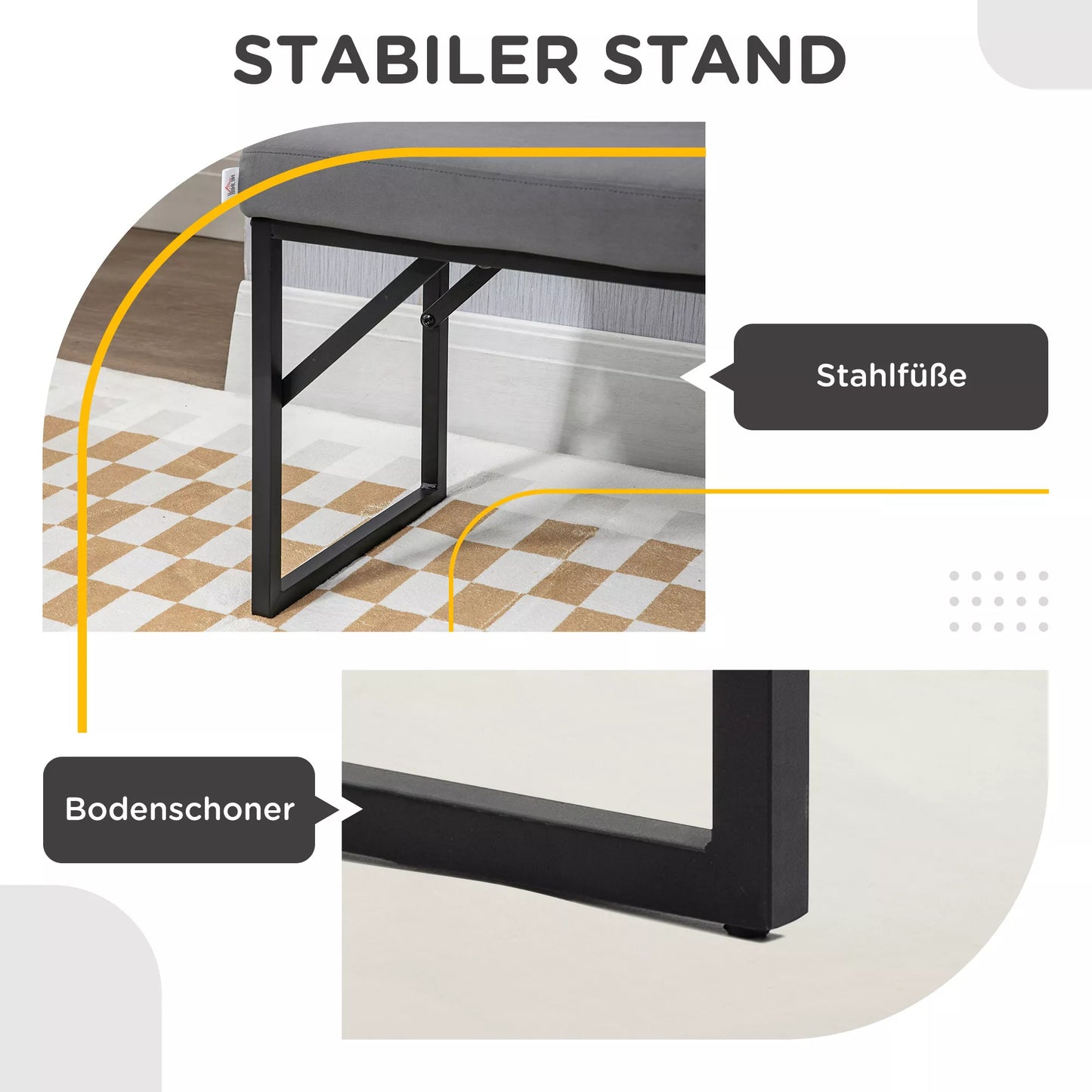 Suolas su paminkštinimu, batų suolas, koridoriaus suolas, tamsiai pilka + juoda