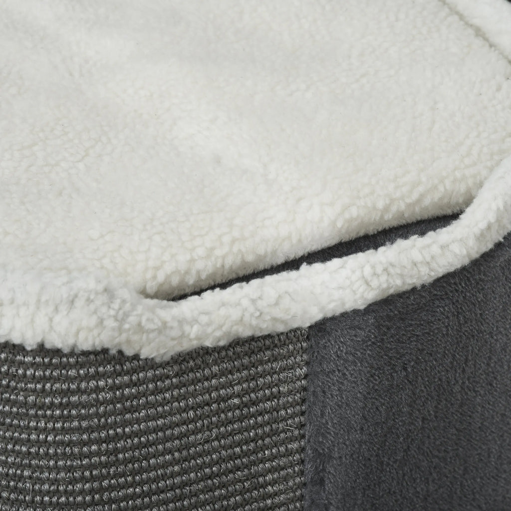 Kratztonne für Katzen Katzenkratzbaum 3 Ebenen Katzenbaum Kletterbaum für Katzen Katzenmöbel Spanplatte samtartem Polyester Sisal Grau+Weiß 40 x 40 x 74 cm