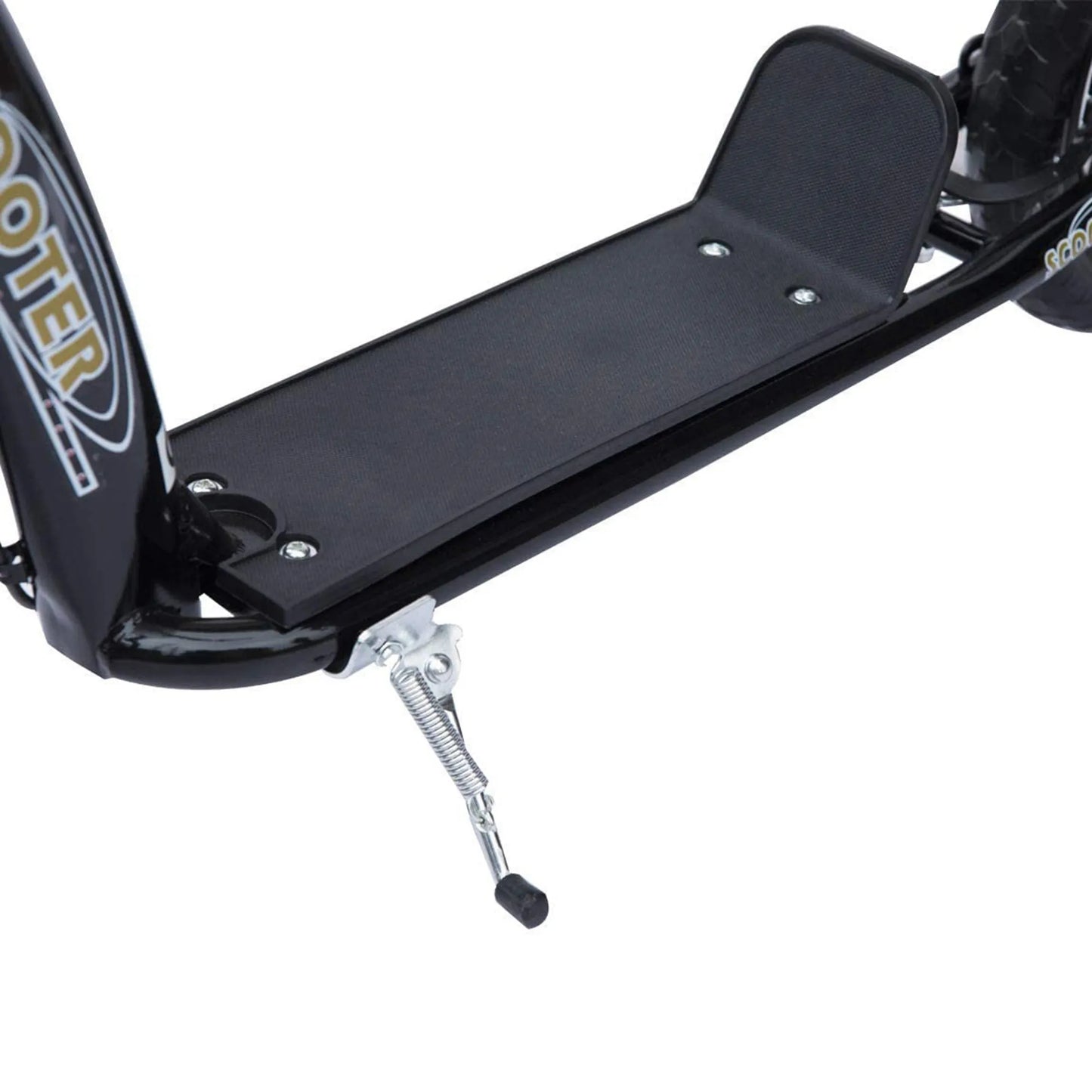 Vaikams skirtas paspirtukas su galiniu stabdžiu, 12 colių, aukščiui reguliuojamas, plienas, EVA, juodas (120 x 52 x 80-88 cm)