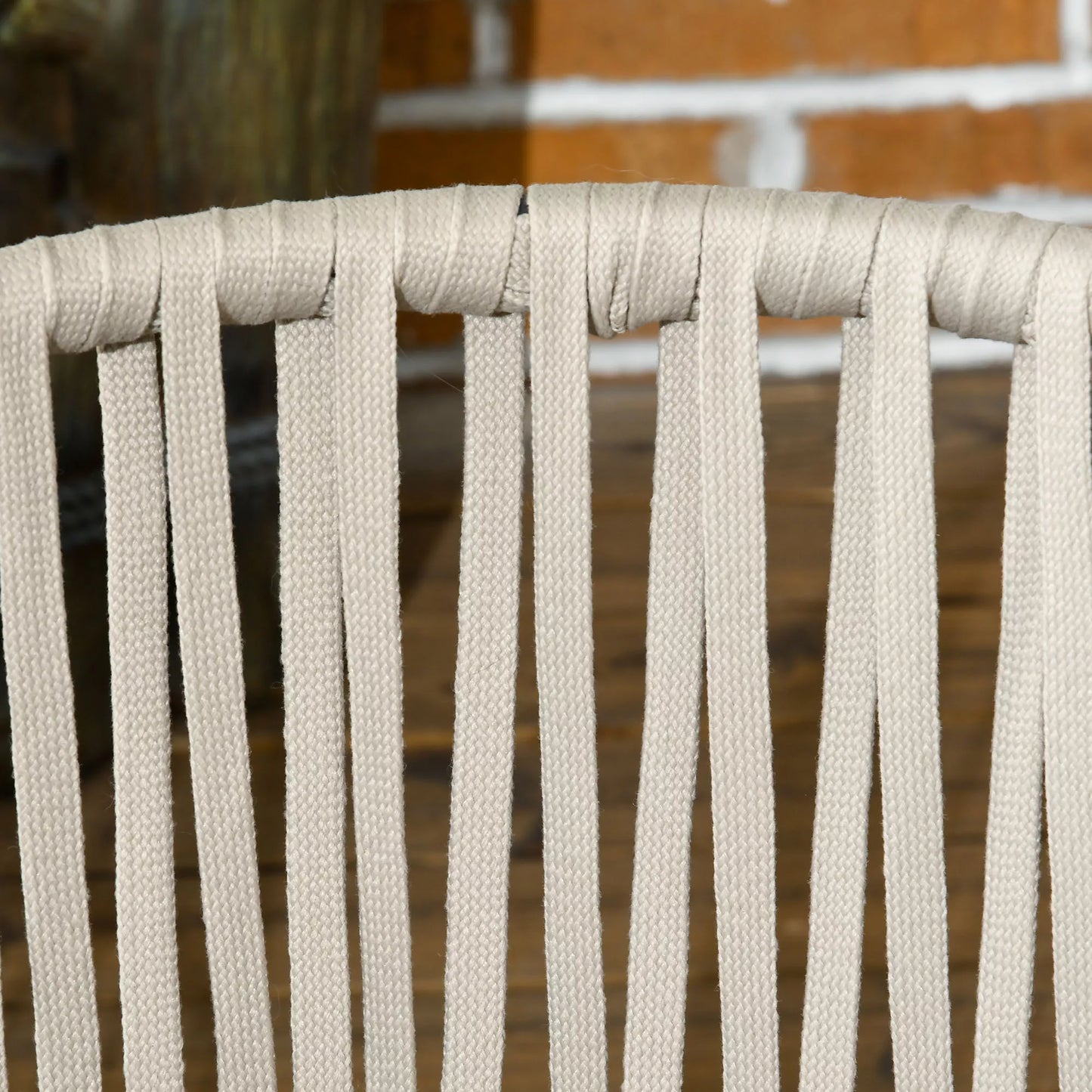 Lauko kėdžių komplektas (2 vnt.), Boho stiliaus, su patogiu sėdimuoju kaušu, pagalvėlėmis ir skalbiamu užvalkalu, metaliniu rėmu, smėlio spalvos.