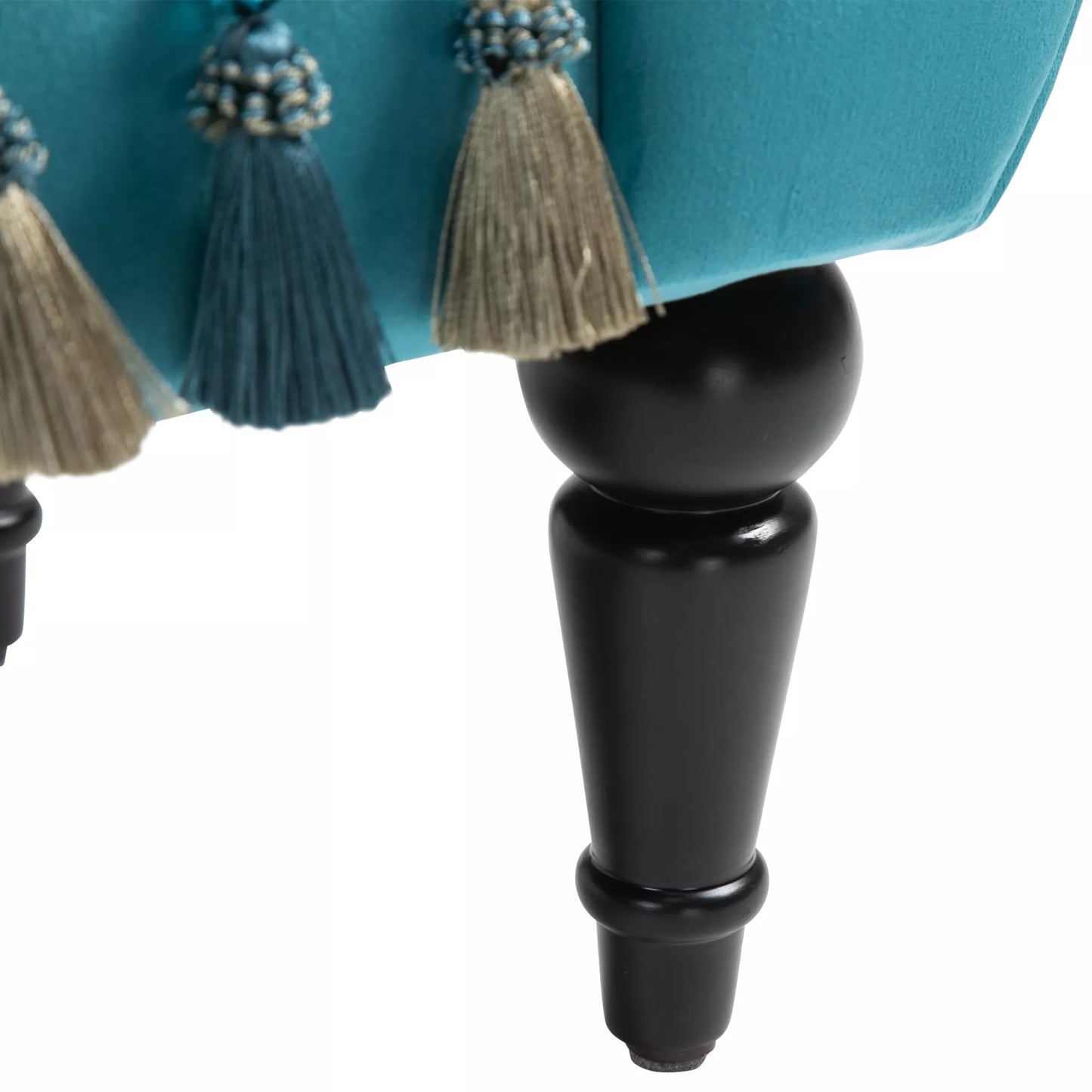 Minkštas suolas su aksominiu apmušalu, su atlošu ir mediniu rėmu, suoliukas miegamajam, svetainei, prieškambariui 117 x 40 x 58 cm Mėlynas