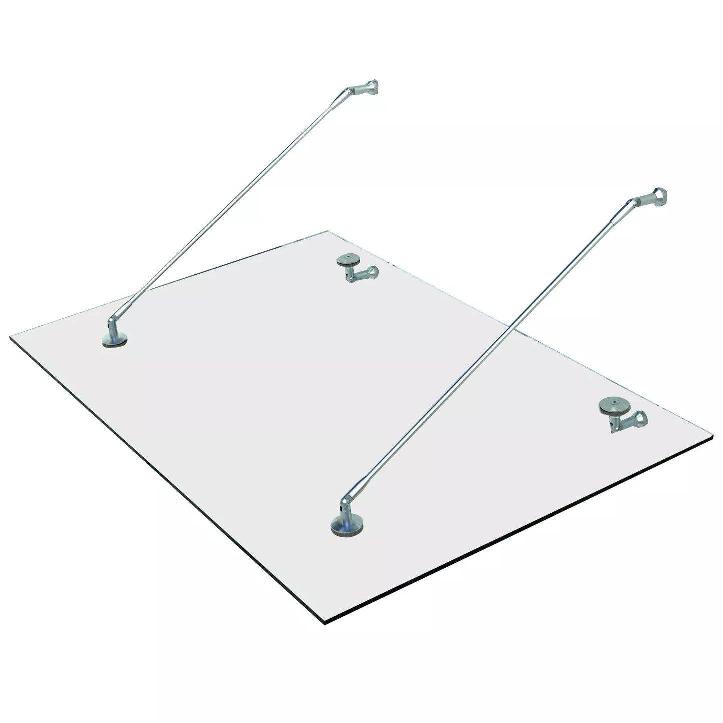 Stiklinis stogelis virš durų, grūdintas stiklas, 304 nerūdijančio plieno, skaidrus stiklas 150 x 90 cm