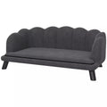 Šunų sofa, skalbiama danga, naminių gyvūnų sofa su atlošu ir medinėmis kojomis, kačių sofa, vidutinio dydžio šunims iki 25 kg, tamsiai pilka