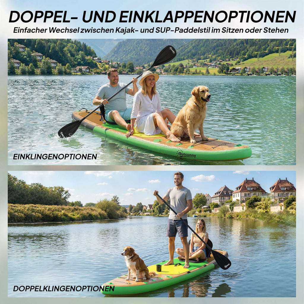 Stand Up Paddling Board Set Pripučiamas 335 cm SUP lentas su kajako sėdyne, reguliuojamu dvigubu irklas ir kojų diržais
