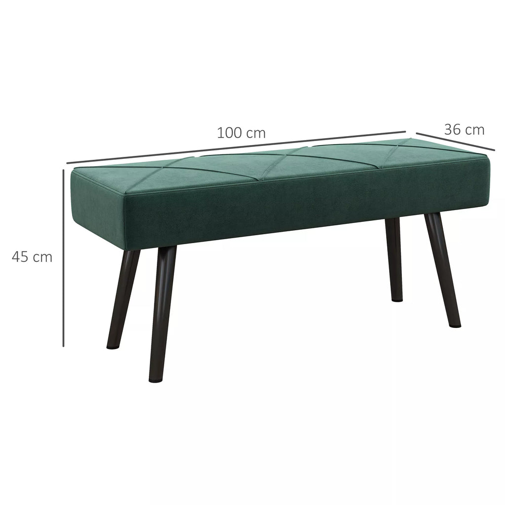 Sėdimoji sofa, minkšta sofa, lovos sofa, aksomo išvaizda, 100 x 36 x 45 cm, žalia