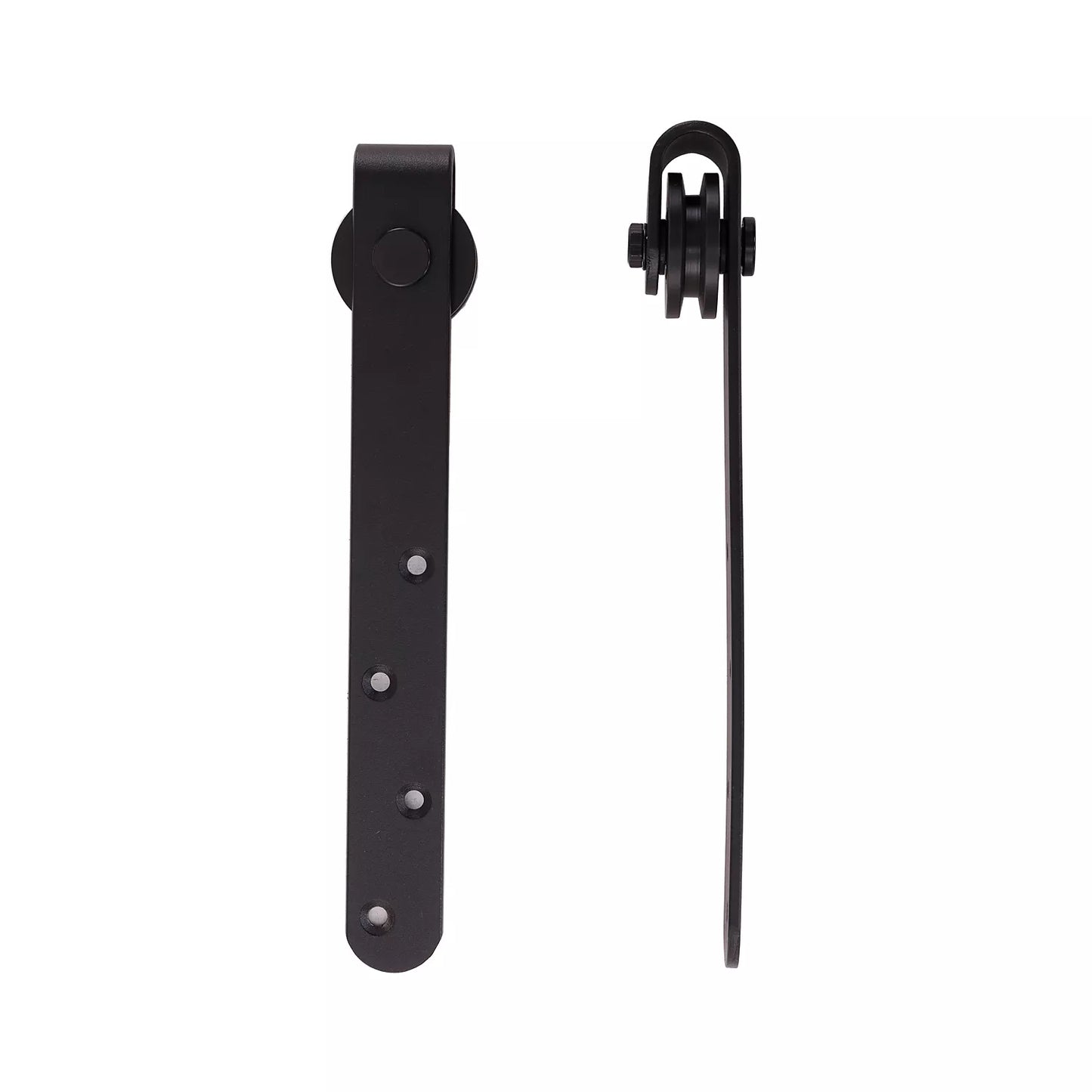 Stumdomų durų furnitūros rinkinys 180 cm Komplektas su bėgiais, ritinėliais, apsauga nuo šuolio Anglies plienas