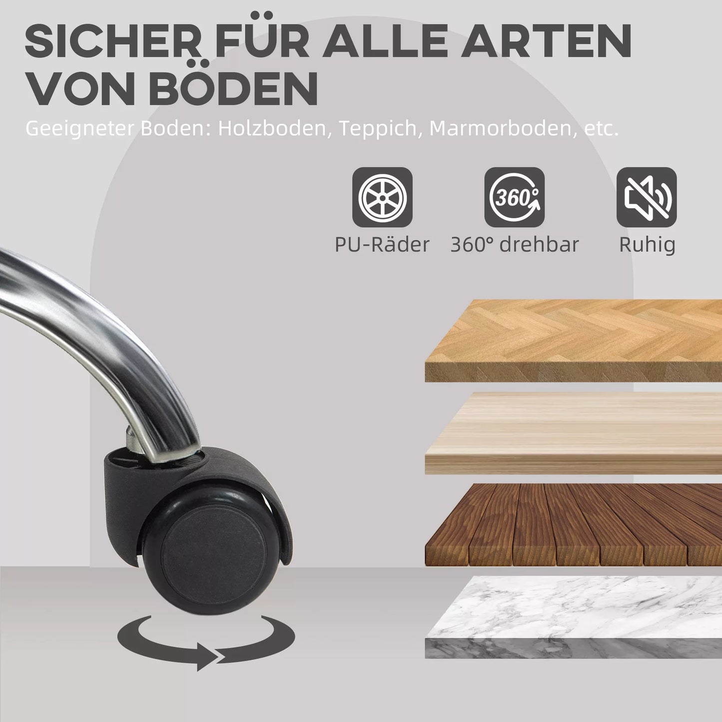 Namų biuro kėdė, Ergonomiška darbo kėdė su svyravimo funkcija, "Teddy" aksomo išvaizda 56 x 61 x 86 cm Pilka