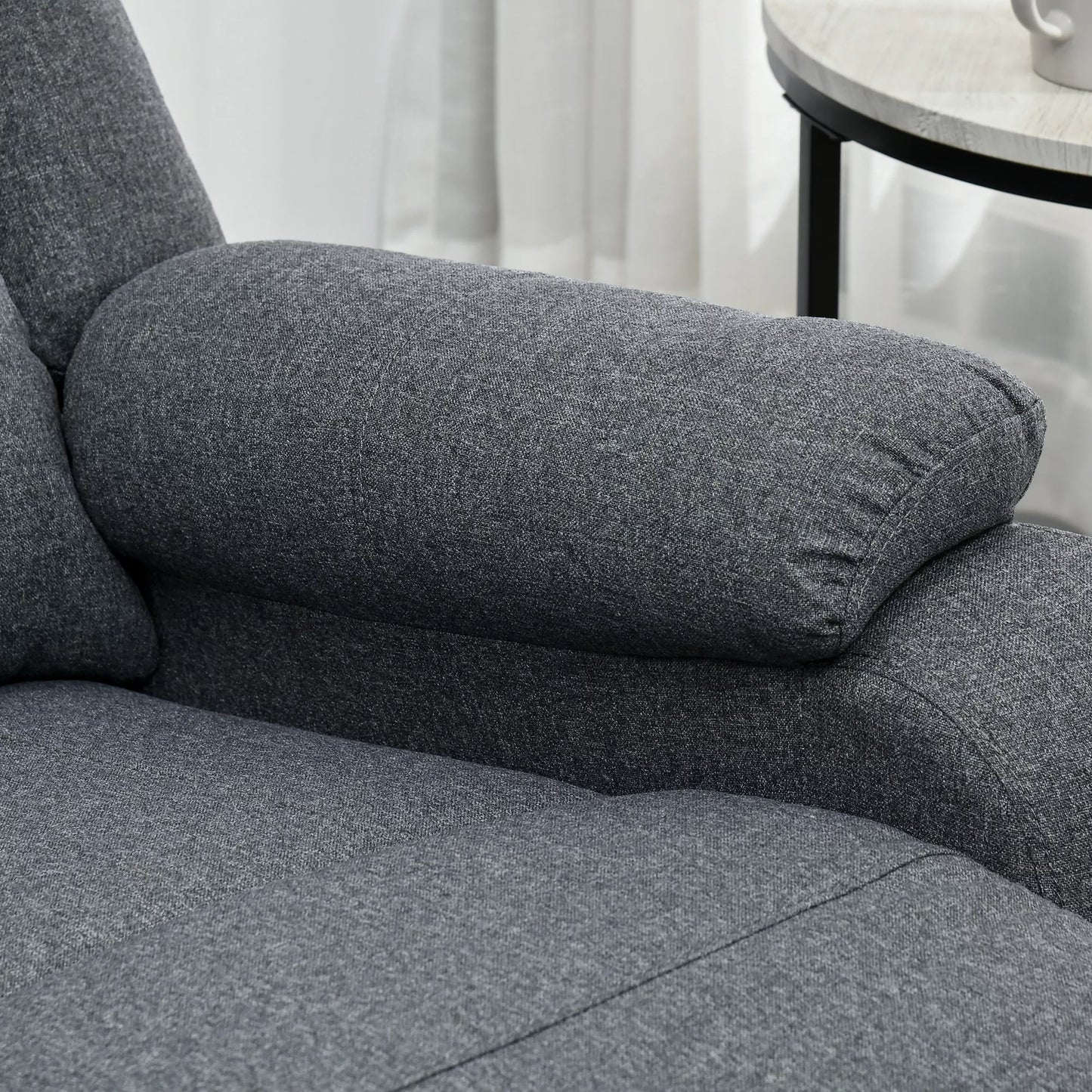 Atsipalaidavimo krėslas, su atlošimo funkcija ir atrama kojoms, reguliuojamas, iki 150 kg, plieno rėmas, 90 x 96 x 98 cm, pilkos spalvos