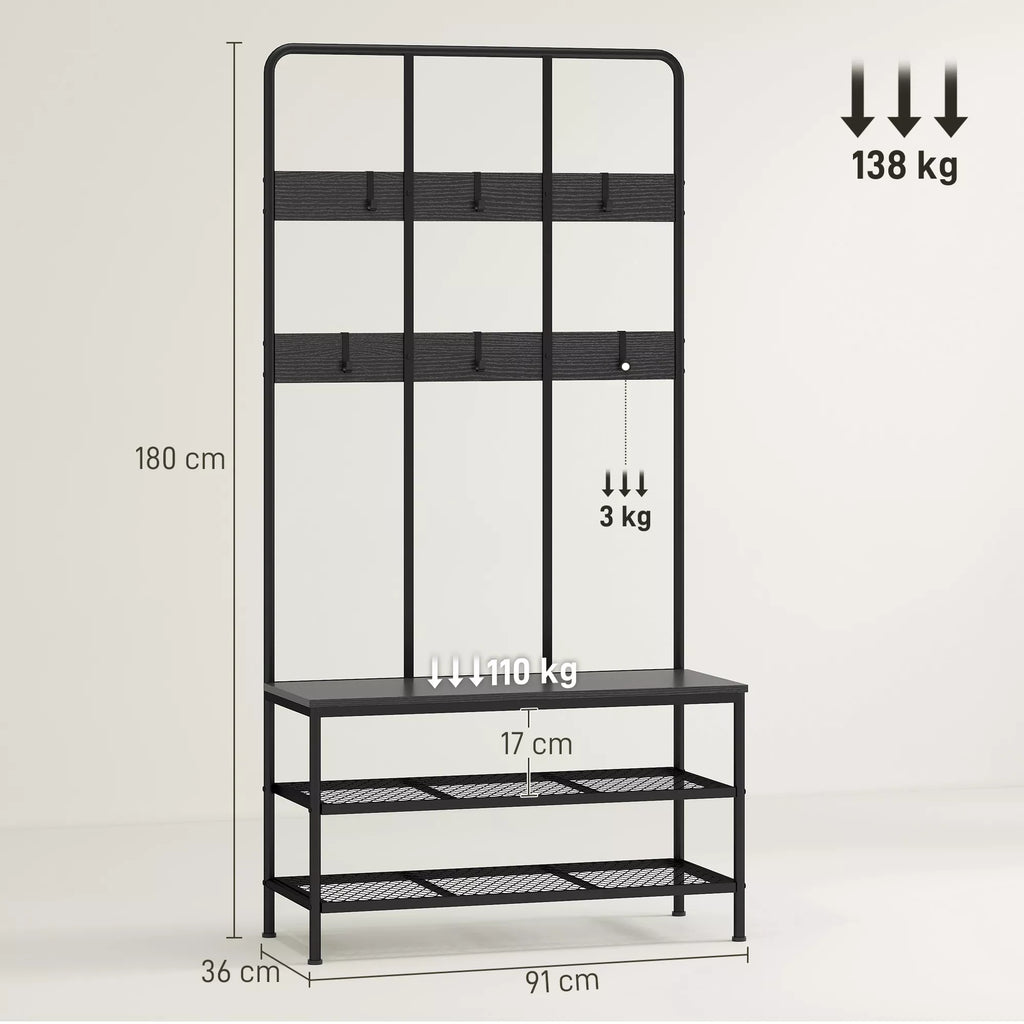 Infografika su juodos kabyklos matmenimis: 91 cm plotis, 180 cm aukštis, 138 kg talpa