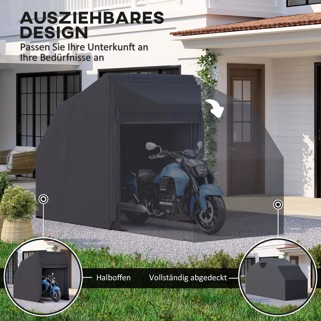 Motociklo dangtis Sulankstomas Lauko motociklo dangtis Neperšlampamas Žieminis XXL 345 cm x 135 cm x 191 cm Juodas