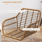 Valgomojo kėdės, 2 vnt., Boho stiliaus, 56 × 60 × 79 cm, natūralios ir baltos